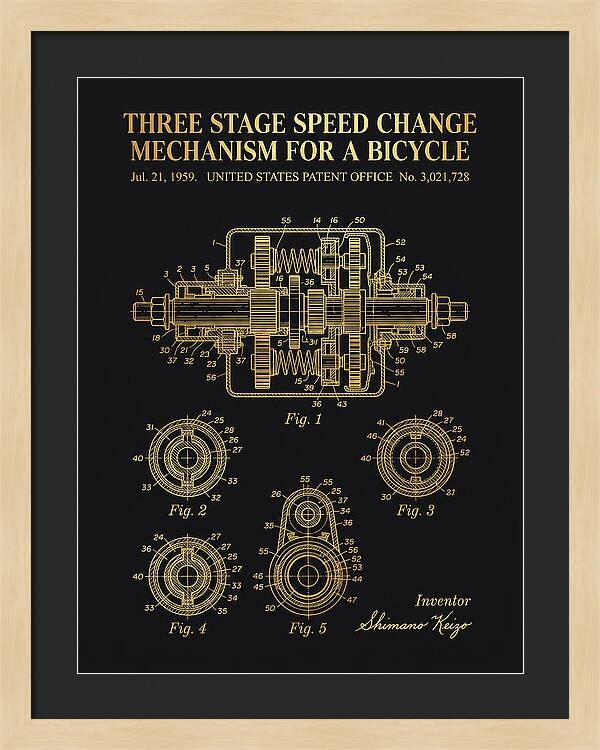 Three Stage Speed Change Mechanism For A Bicycle Shimano Gold Patent Us3021728a
