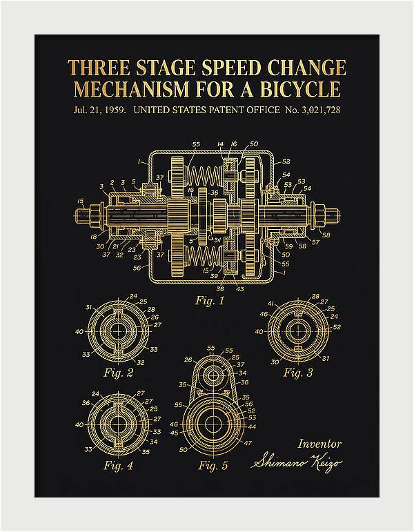 Three Stage Speed Change Mechanism For A Bicycle Shimano Gold Patent Us3021728a