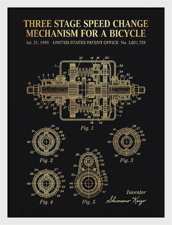 Three Stage Speed Change Mechanism For A Bicycle Shimano Gold Patent Us3021728a