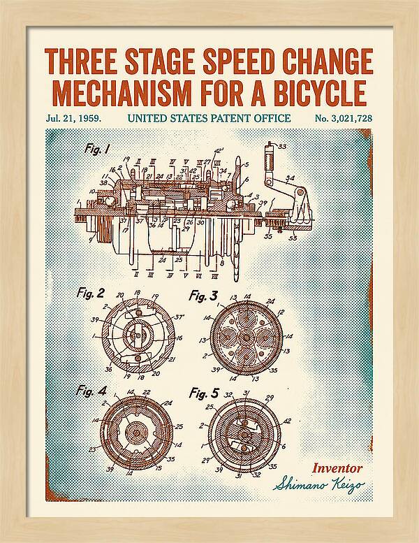 Three Stage Speed Change Mechanism For A Bicycle Shimano Retro Patent Us3021728a