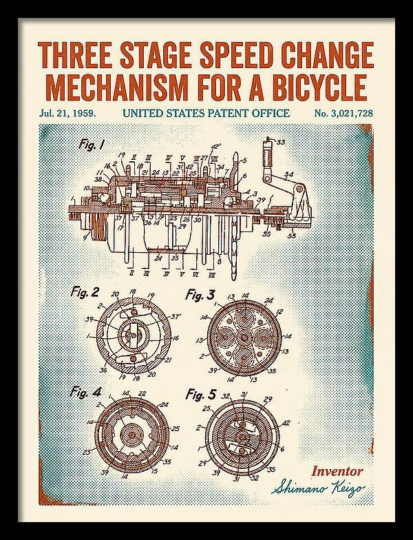 Three Stage Speed Change Mechanism For A Bicycle Shimano Retro Patent Us3021728a