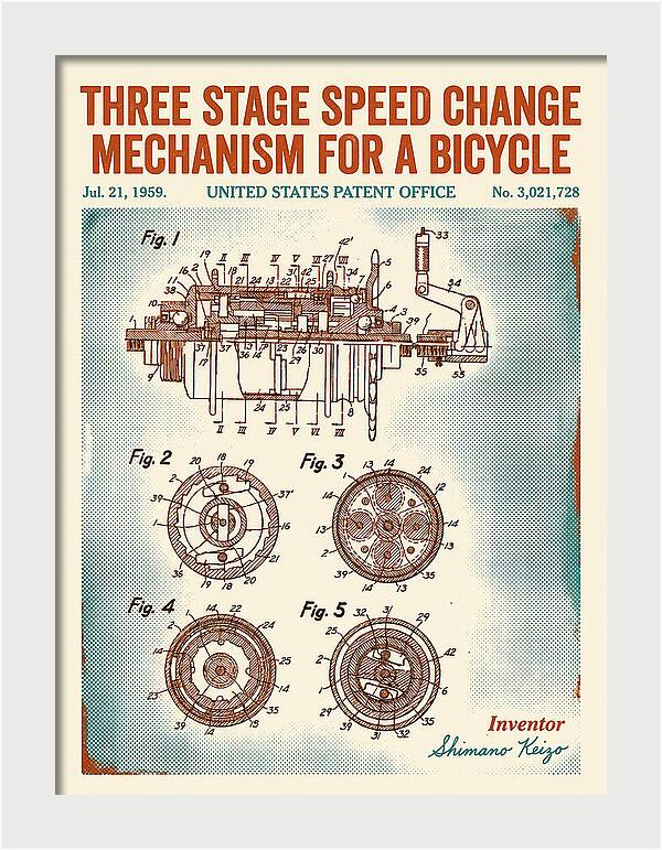 Three Stage Speed Change Mechanism For A Bicycle Shimano Retro Patent Us3021728a