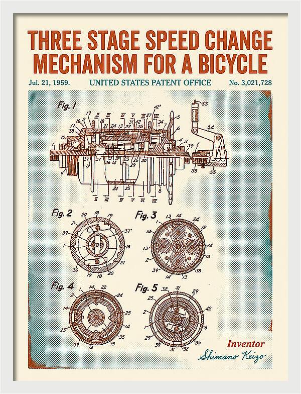 Three Stage Speed Change Mechanism For A Bicycle Shimano Retro Patent Us3021728a
