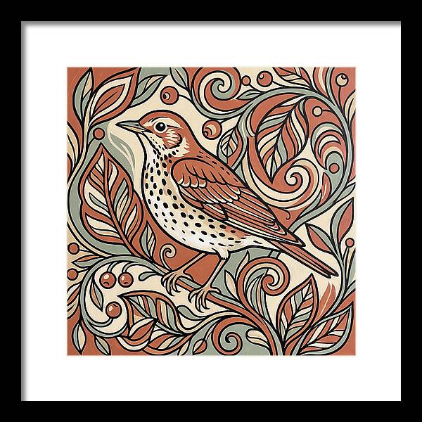 Thrush Among Vibrant Foliage