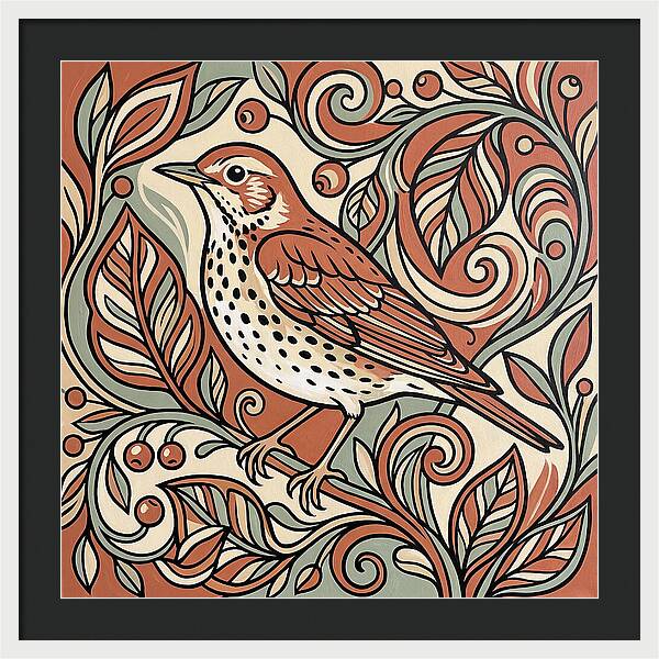 Thrush Among Vibrant Foliage