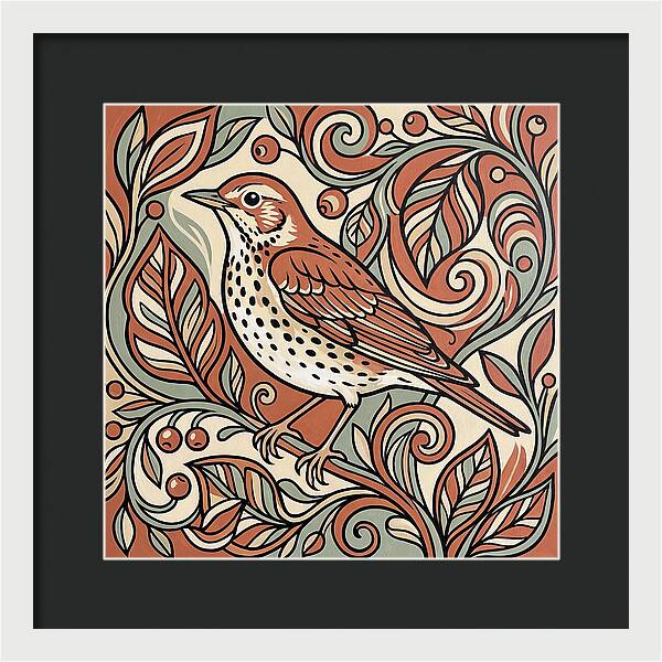 Thrush Among Vibrant Foliage