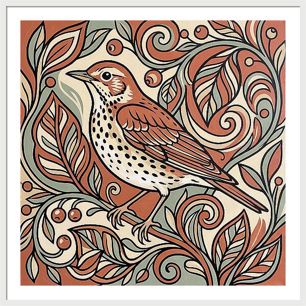 Thrush Among Vibrant Foliage