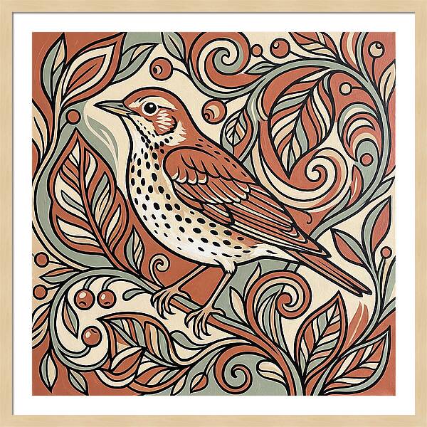 Thrush Among Vibrant Foliage