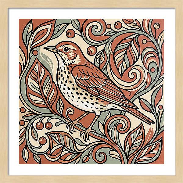Thrush Among Vibrant Foliage