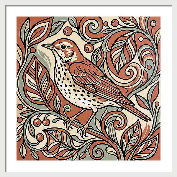 Thrush Among Vibrant Foliage