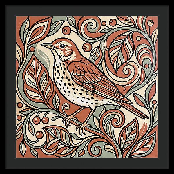 Thrush Among Vibrant Foliage