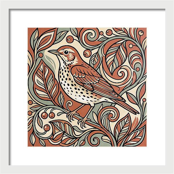 Thrush Among Vibrant Foliage