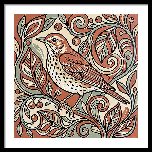 Thrush Among Vibrant Foliage