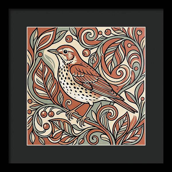 Thrush Among Vibrant Foliage