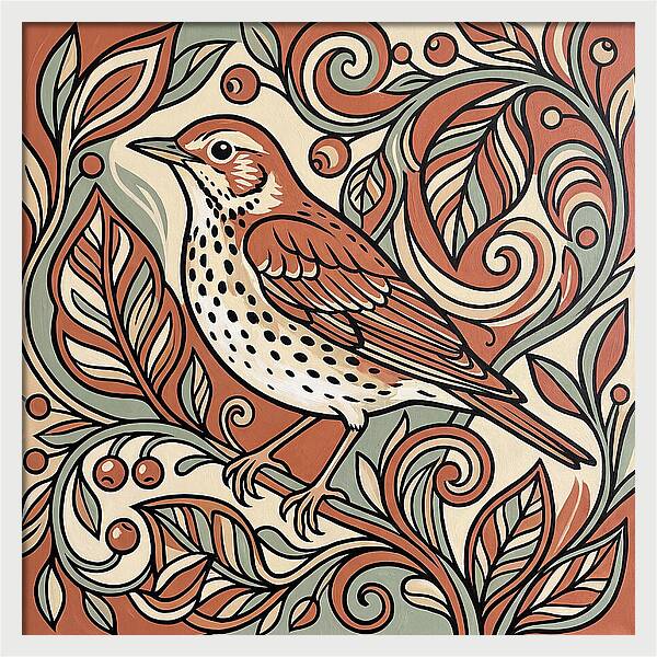 Thrush Among Vibrant Foliage