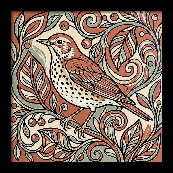Thrush Among Vibrant Foliage