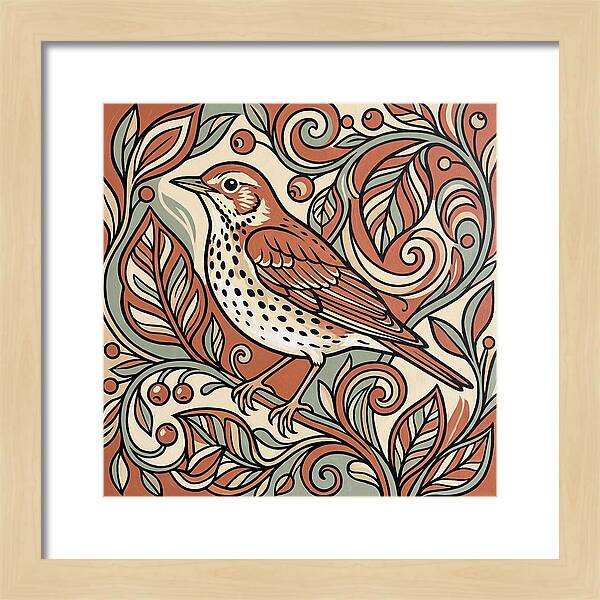 Thrush Among Vibrant Foliage