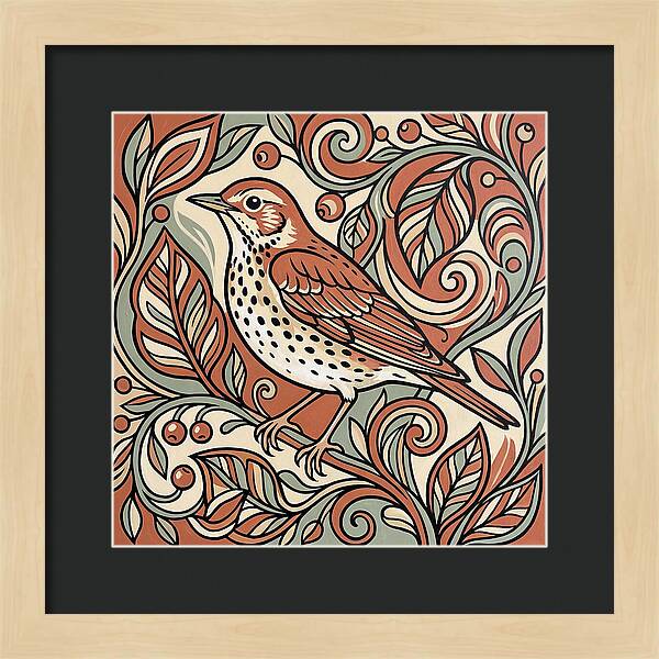 Thrush Among Vibrant Foliage