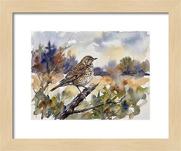 Thrush Perched In Nature