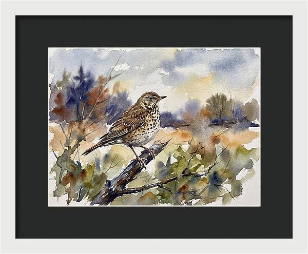 Thrush Perched In Nature