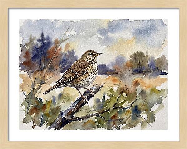 Thrush Perched In Nature