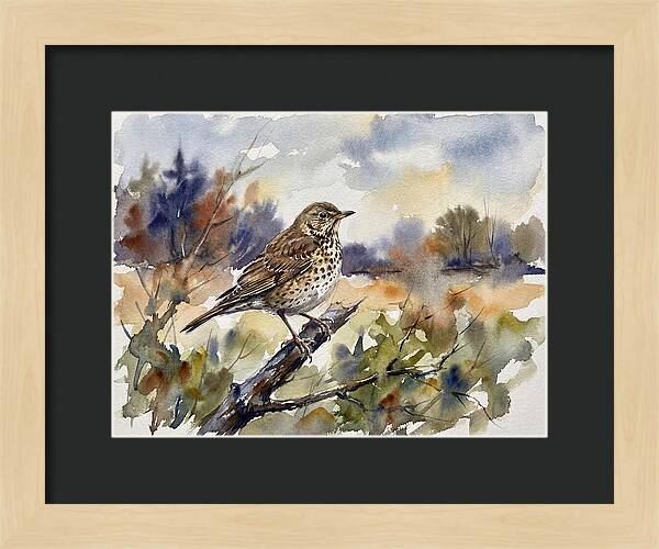 Thrush Perched In Nature