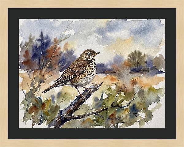 Thrush Perched In Nature