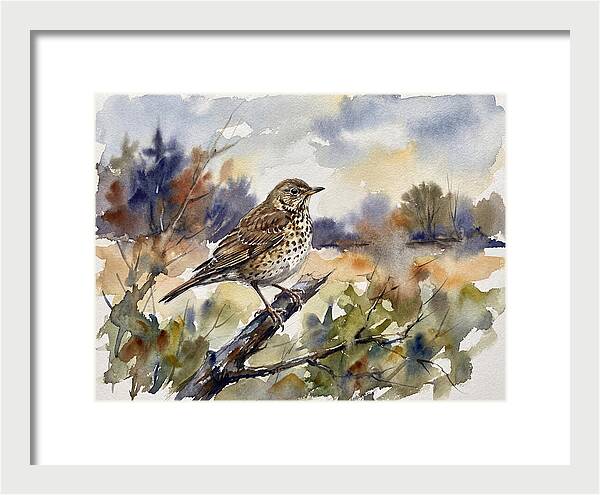 Thrush Perched In Nature