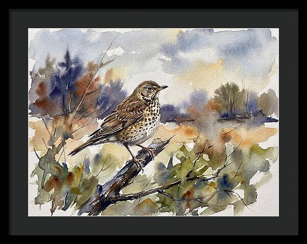 Thrush Perched In Nature