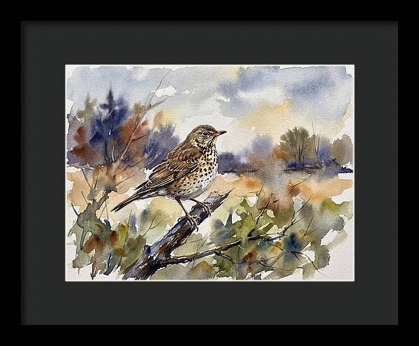 Thrush Perched In Nature