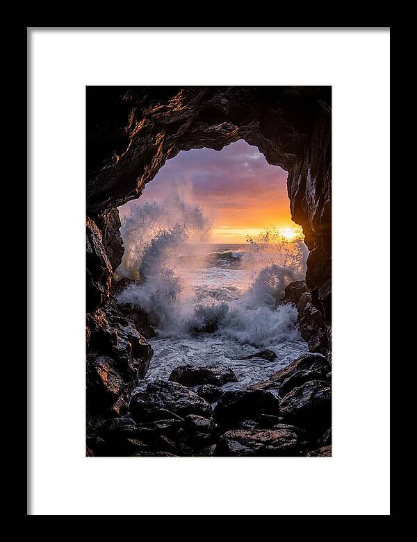 Thunder Hole Waves At Sunset