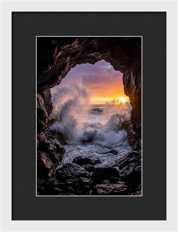 Thunder Hole Waves At Sunset