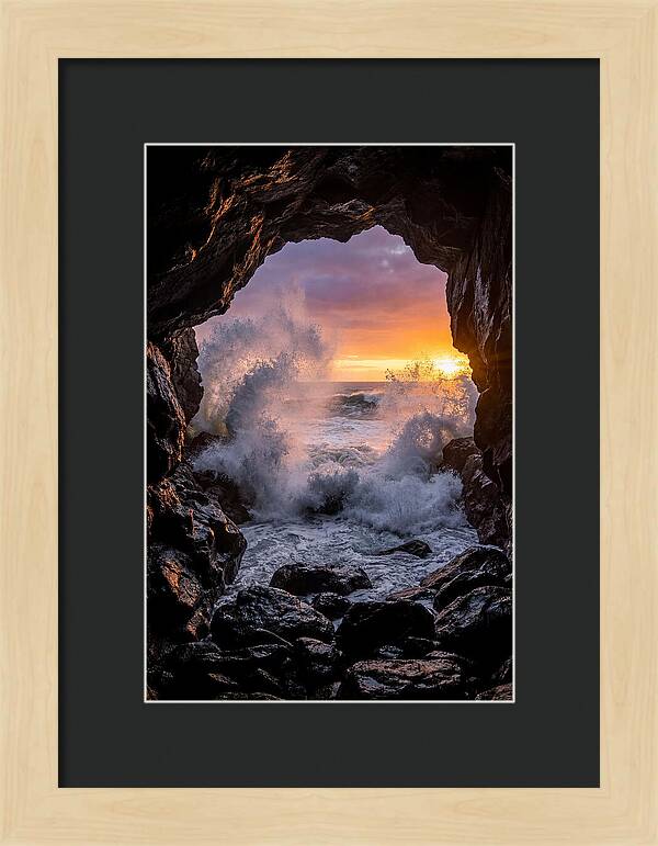 Thunder Hole Waves At Sunset