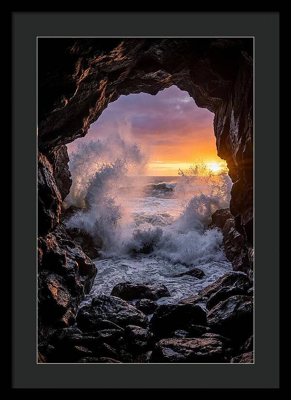 Thunder Hole Waves At Sunset