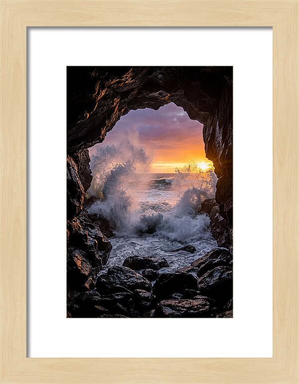 Thunder Hole Waves At Sunset
