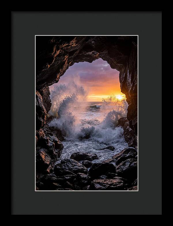 Thunder Hole Waves At Sunset