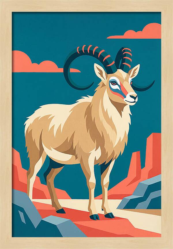 Tibetan Antelope In Bold Colors