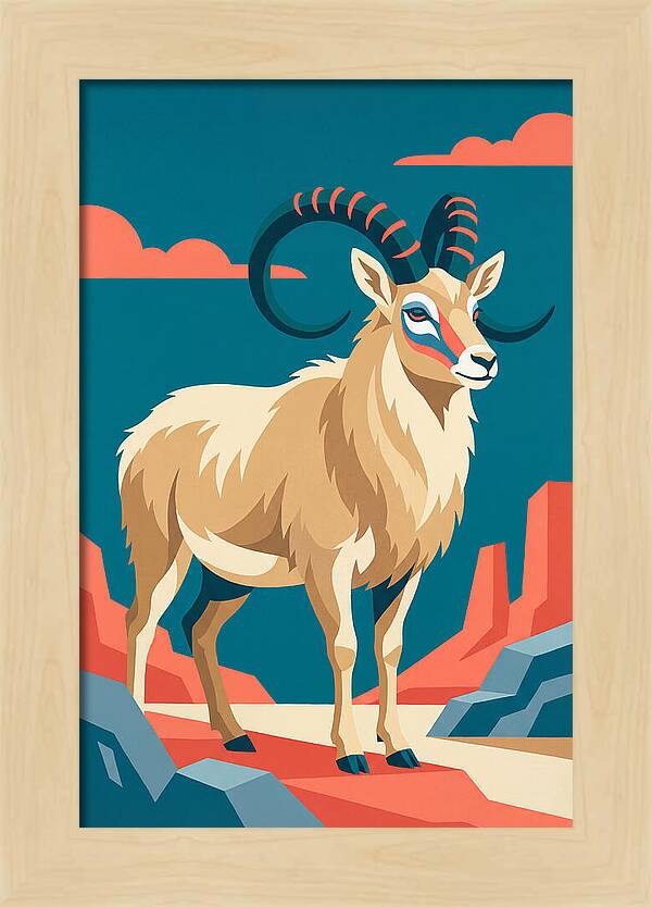Tibetan Antelope In Bold Colors