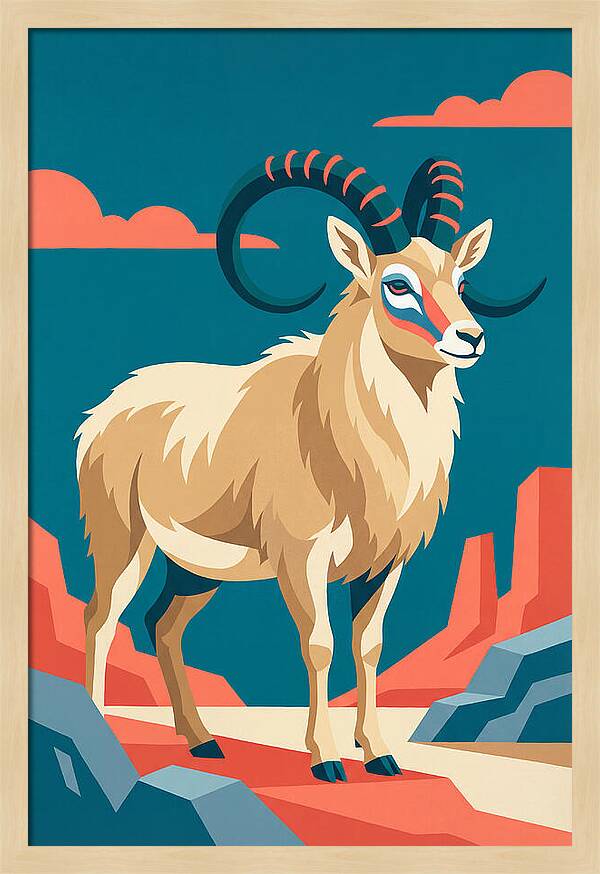 Tibetan Antelope In Bold Colors
