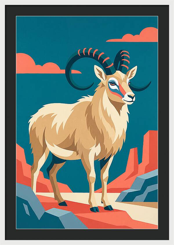 Tibetan Antelope In Bold Colors