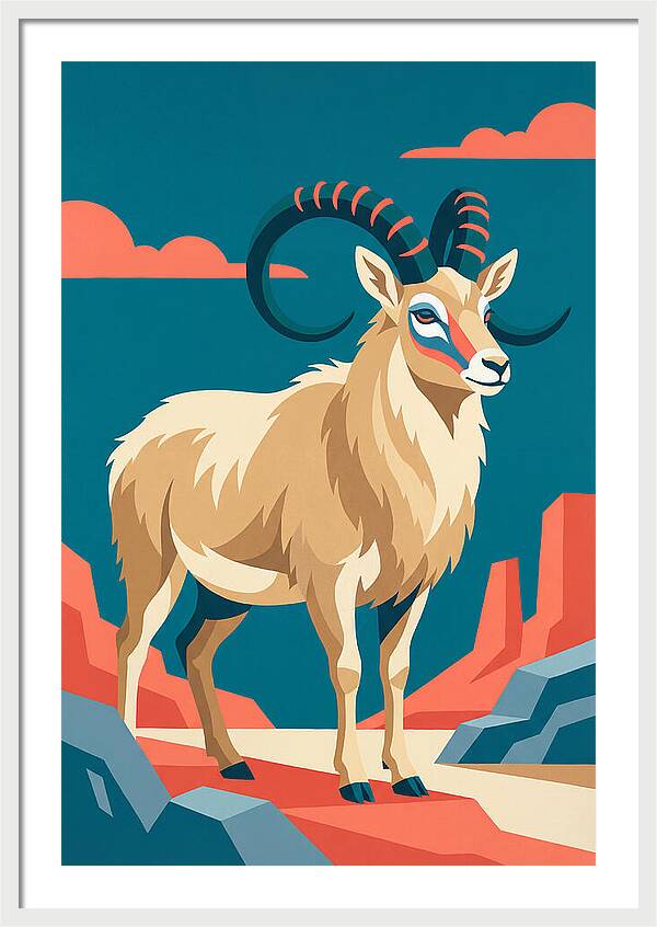 Tibetan Antelope In Bold Colors