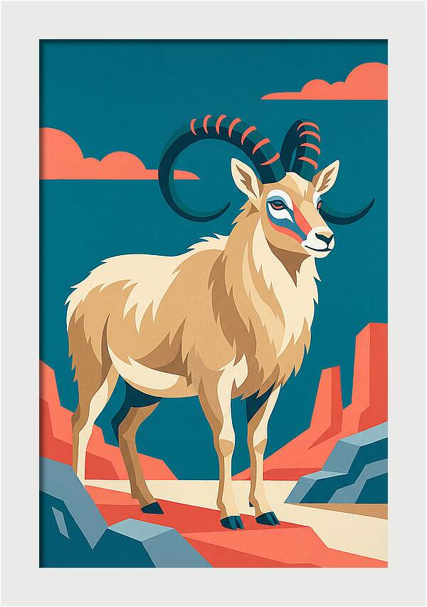 Tibetan Antelope In Bold Colors