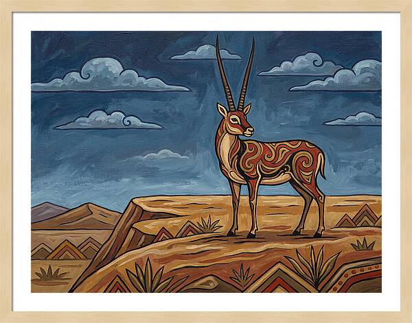 Tibetan Antelope In Folk Style