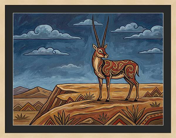 Tibetan Antelope In Folk Style