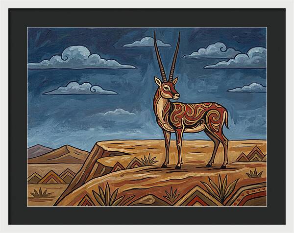 Tibetan Antelope In Folk Style