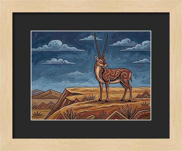 Tibetan Antelope In Folk Style