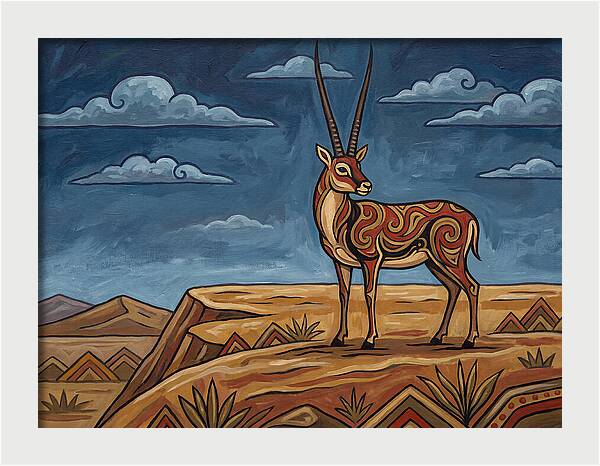 Tibetan Antelope In Folk Style
