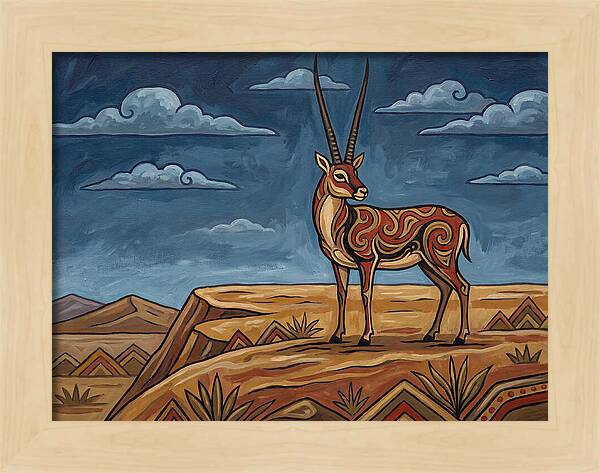 Tibetan Antelope In Folk Style