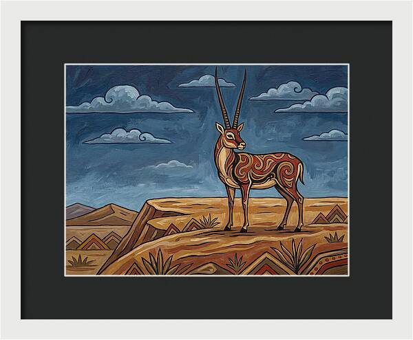 Tibetan Antelope In Folk Style