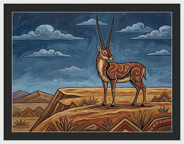 Tibetan Antelope In Folk Style